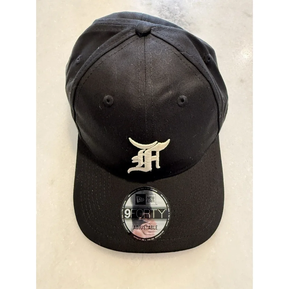 New Era Fear of God Essentials 9FORTY Cap Mens OSFM Black Adjustable Strapback